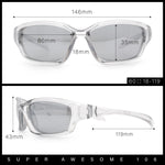 90s Styling Rectangular Fem Color Sport Plastic Wrap Around Sunglasses
