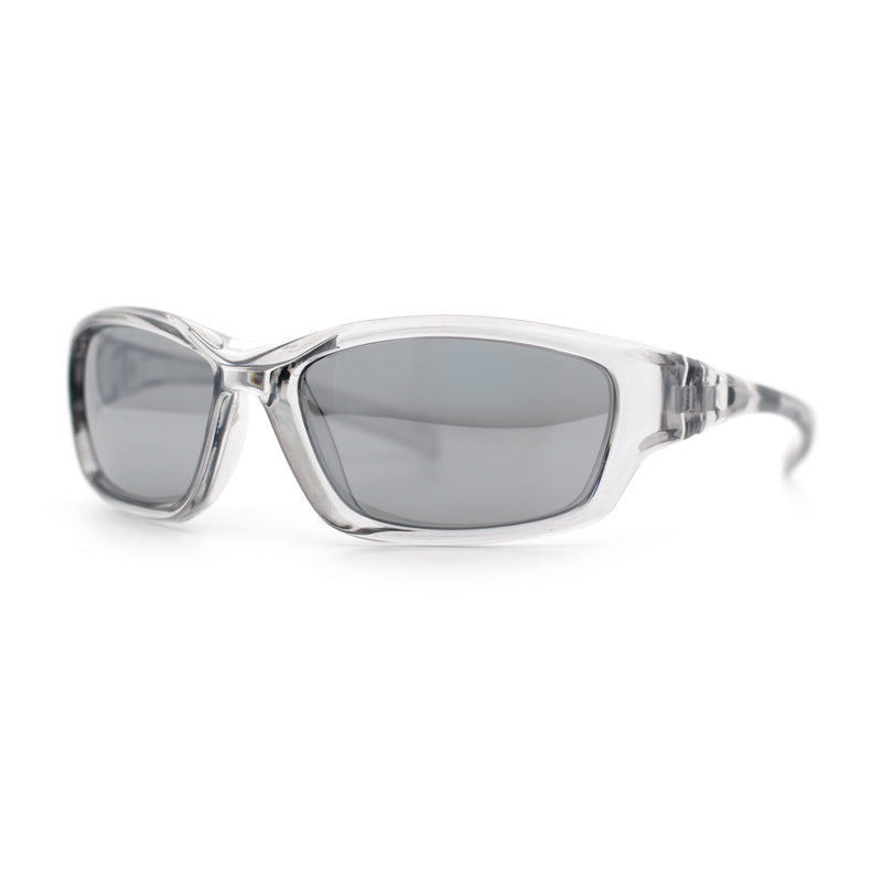 90s Styling Rectangular Fem Color Sport Plastic Wrap Around Sunglasses
