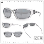 90s Styling Rectangular Fem Color Sport Plastic Wrap Around Sunglasses
