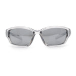 90s Styling Rectangular Fem Color Sport Plastic Wrap Around Sunglasses