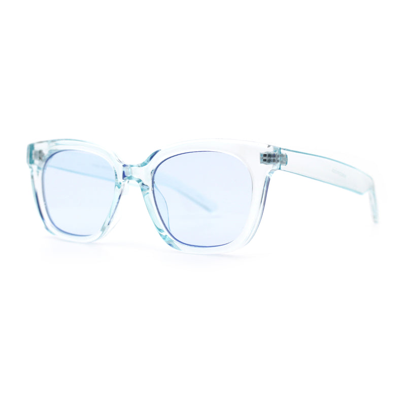 Feminine Simple Clean Minimal Plastic Horn Rim Retro Fashion Sunglasses