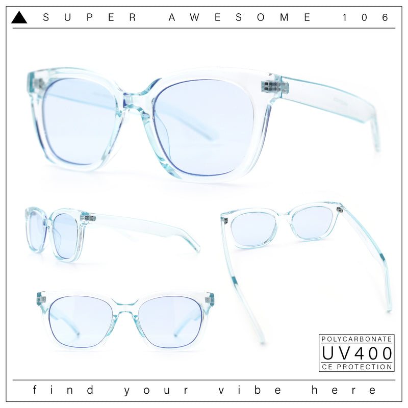 Feminine Simple Clean Minimal Plastic Horn Rim Retro Fashion Sunglasses