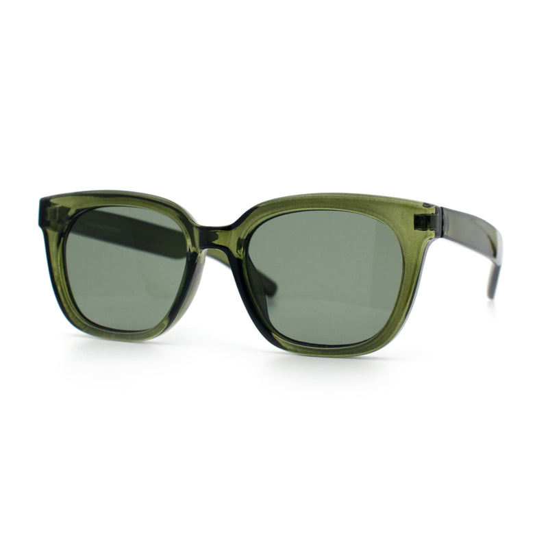 Feminine Simple Clean Minimal Plastic Horn Rim Retro Fashion Sunglasses