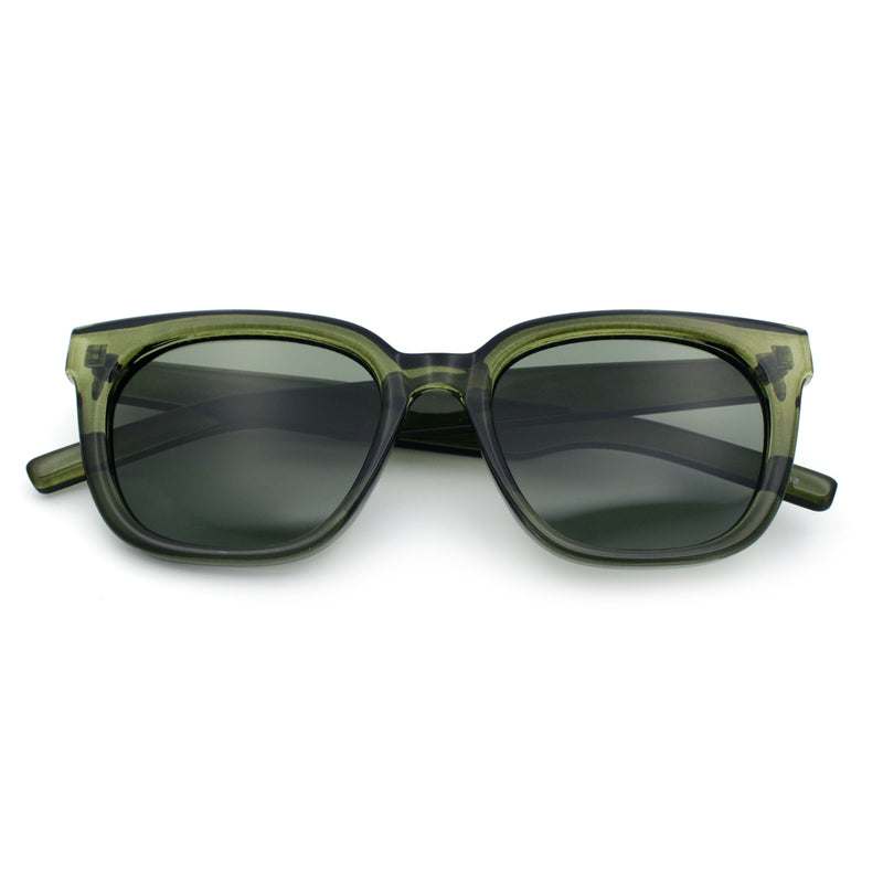 Feminine Simple Clean Minimal Plastic Horn Rim Retro Fashion Sunglasses