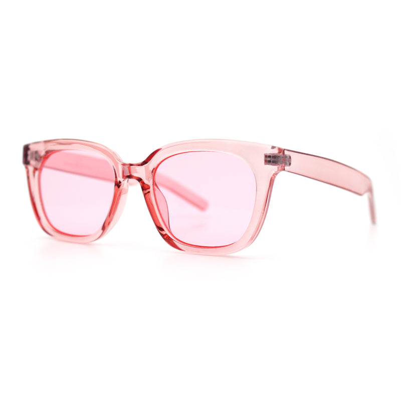 Feminine Simple Clean Minimal Plastic Horn Rim Retro Fashion Sunglasses