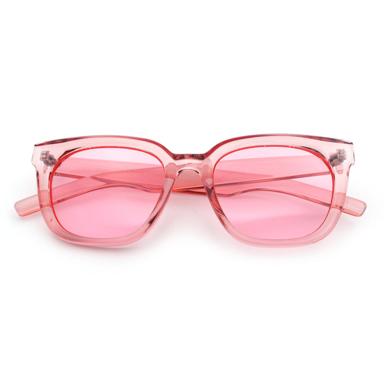 Feminine Simple Clean Minimal Plastic Horn Rim Retro Fashion Sunglasses
