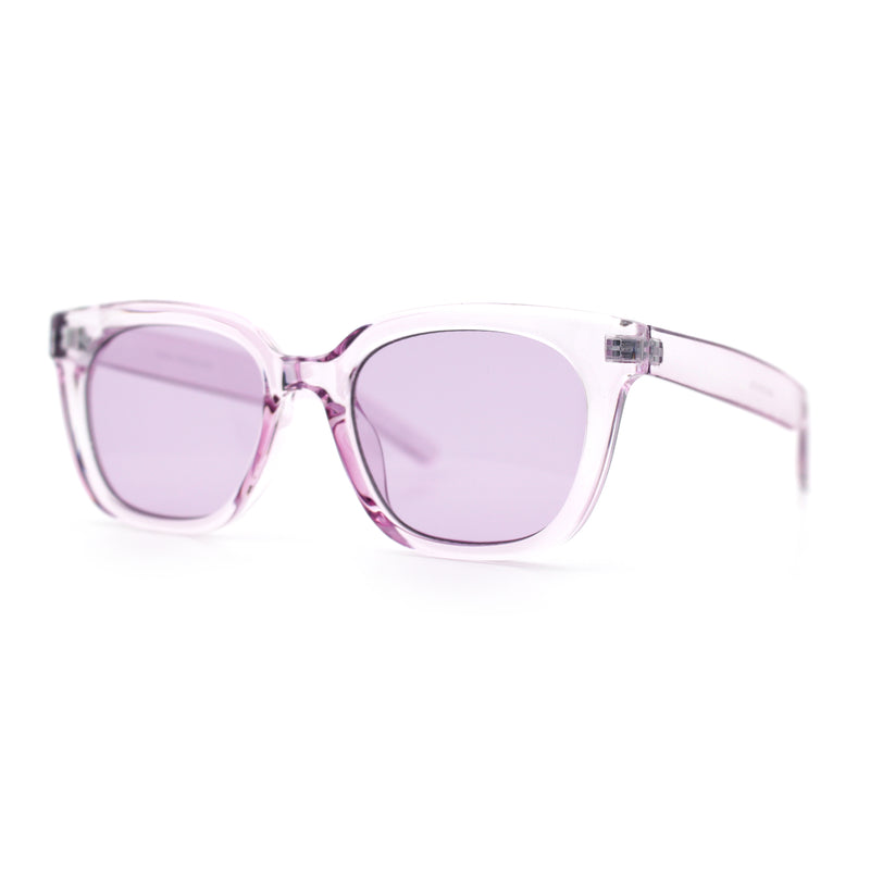 Feminine Simple Clean Minimal Plastic Horn Rim Retro Fashion Sunglasses