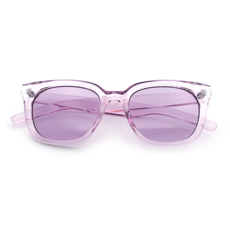 Feminine Simple Clean Minimal Plastic Horn Rim Retro Fashion Sunglasses