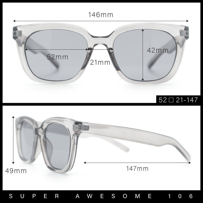 Feminine Simple Clean Minimal Plastic Horn Rim Retro Fashion Sunglasses