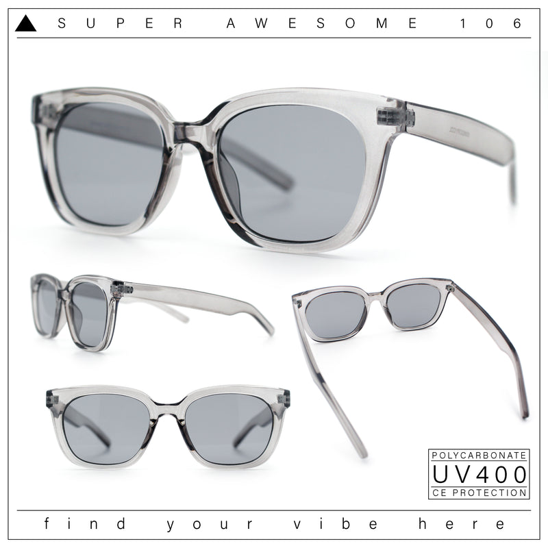 Feminine Simple Clean Minimal Plastic Horn Rim Retro Fashion Sunglasses