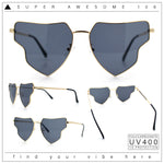 Womens Retro Hippie Hipster Metal Rim Butterfly Shape Sunglasses