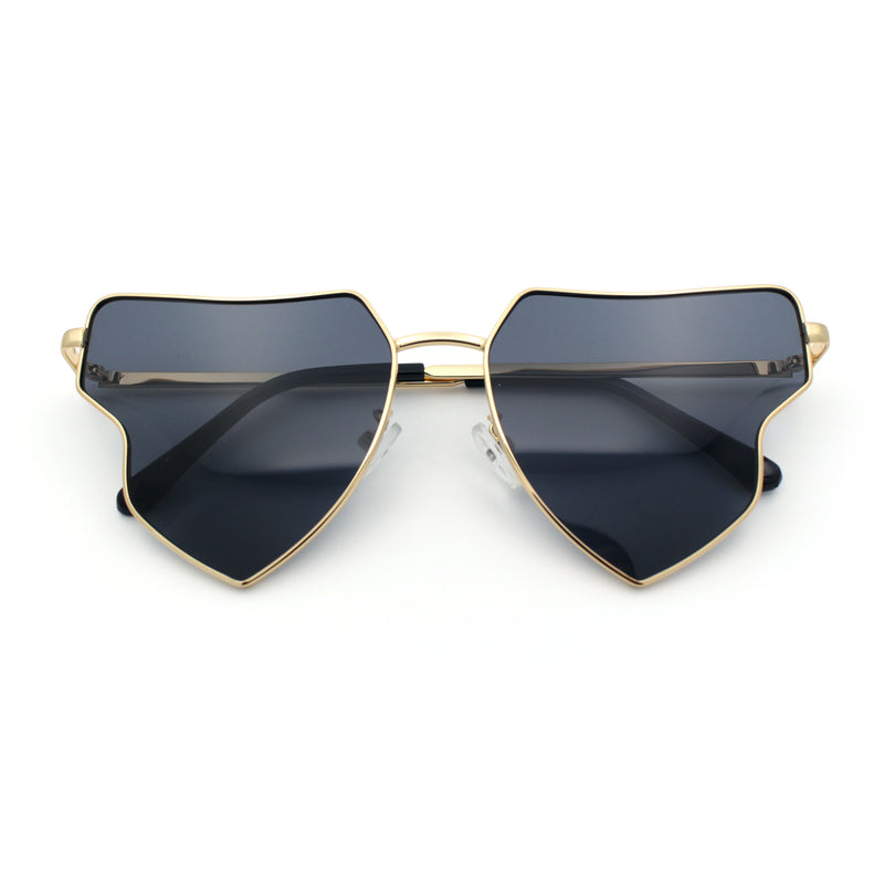 Womens Retro Hippie Hipster Metal Rim Butterfly Shape Sunglasses