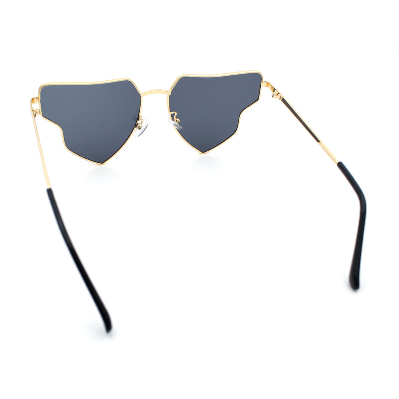 Womens Retro Hippie Hipster Metal Rim Butterfly Shape Sunglasses