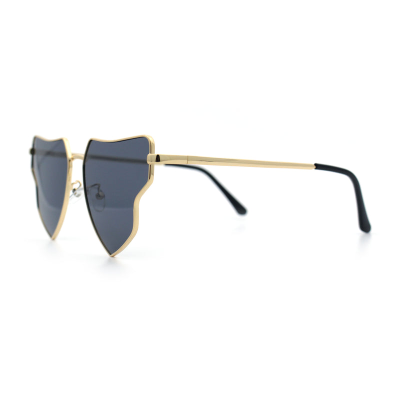 Womens Retro Hippie Hipster Metal Rim Butterfly Shape Sunglasses