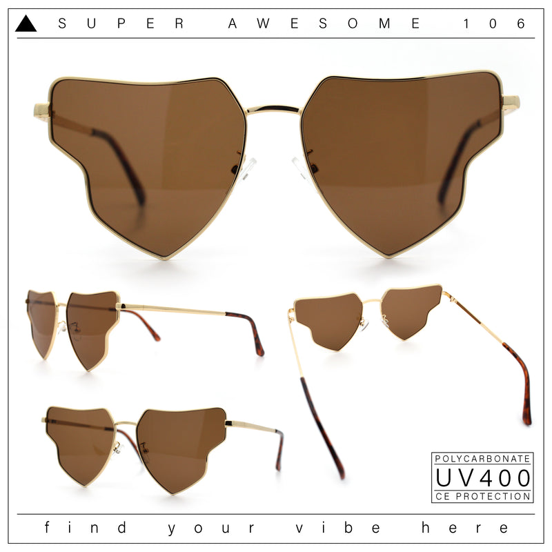 Womens Retro Hippie Hipster Metal Rim Butterfly Shape Sunglasses