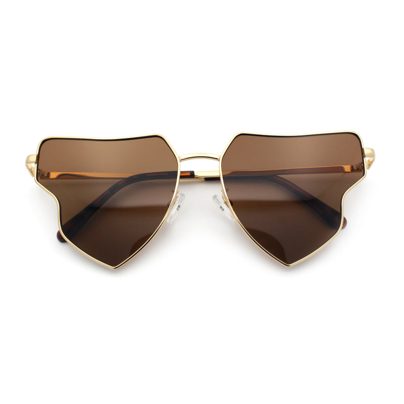 Womens Retro Hippie Hipster Metal Rim Butterfly Shape Sunglasses