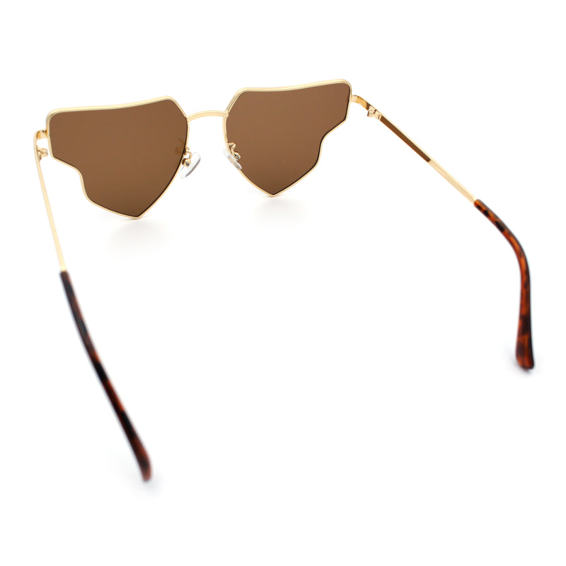 Womens Retro Hippie Hipster Metal Rim Butterfly Shape Sunglasses