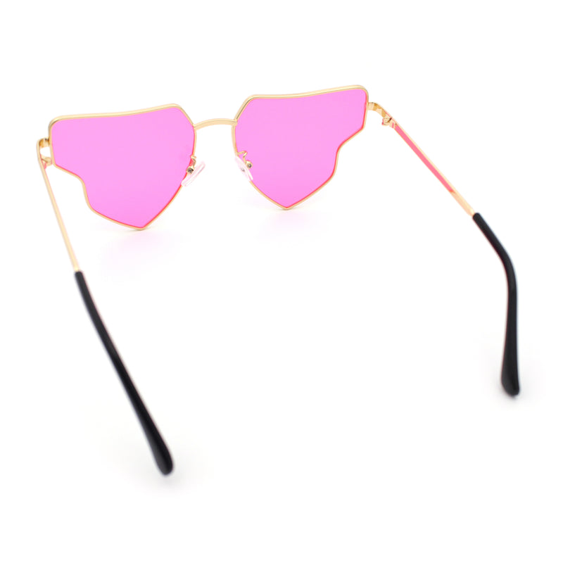 Womens Retro Hippie Hipster Metal Rim Butterfly Shape Sunglasses