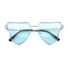 Womens Retro Hippie Hipster Metal Rim Butterfly Shape Sunglasses