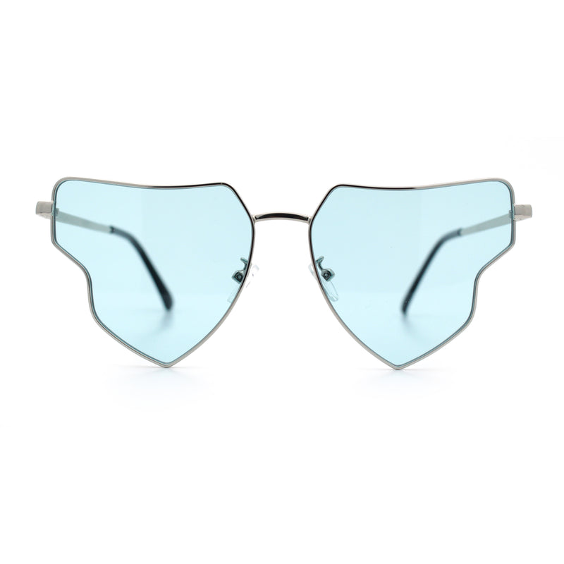 Womens Retro Hippie Hipster Metal Rim Butterfly Shape Sunglasses