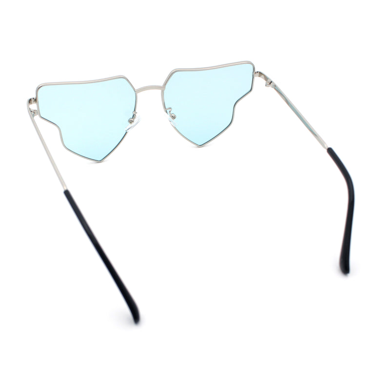 Womens Retro Hippie Hipster Metal Rim Butterfly Shape Sunglasses