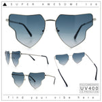 Womens Retro Hippie Hipster Metal Rim Butterfly Shape Sunglasses