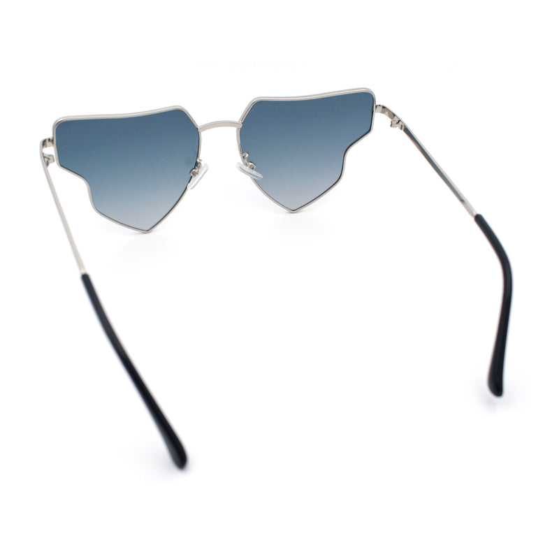 Womens Retro Hippie Hipster Metal Rim Butterfly Shape Sunglasses