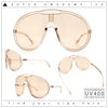 Super Oversized Curved Top Shield Racer Plastic Fashion Sunglasses