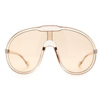 Super Oversized Curved Top Shield Racer Plastic Fashion Sunglasses