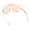Super Oversized Curved Top Shield Racer Plastic Fashion Sunglasses