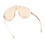 Super Oversized Curved Top Shield Racer Plastic Fashion Sunglasses