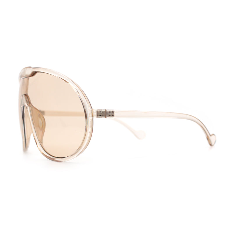 Super Oversized Curved Top Shield Racer Plastic Fashion Sunglasses