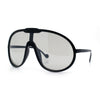 Super Oversized Curved Top Shield Racer Plastic Fashion Sunglasses