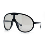 Super Oversized Curved Top Shield Racer Plastic Fashion Sunglasses