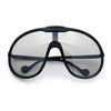 Super Oversized Curved Top Shield Racer Plastic Fashion Sunglasses
