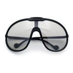 Super Oversized Curved Top Shield Racer Plastic Fashion Sunglasses