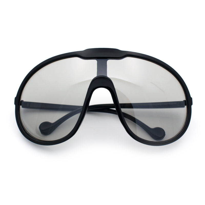 Super Oversized Curved Top Shield Racer Plastic Fashion Sunglasses