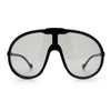 Super Oversized Curved Top Shield Racer Plastic Fashion Sunglasses