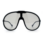 Super Oversized Curved Top Shield Racer Plastic Fashion Sunglasses
