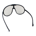 Super Oversized Curved Top Shield Racer Plastic Fashion Sunglasses