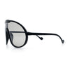 Super Oversized Curved Top Shield Racer Plastic Fashion Sunglasses