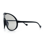 Super Oversized Curved Top Shield Racer Plastic Fashion Sunglasses