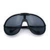 Super Oversized Curved Top Shield Racer Plastic Fashion Sunglasses