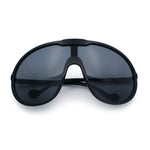 Super Oversized Curved Top Shield Racer Plastic Fashion Sunglasses