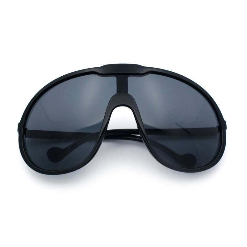 Super Oversized Curved Top Shield Racer Plastic Fashion Sunglasses