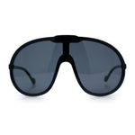 Super Oversized Curved Top Shield Racer Plastic Fashion Sunglasses