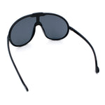 Super Oversized Curved Top Shield Racer Plastic Fashion Sunglasses