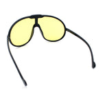Super Oversized Curved Top Shield Racer Plastic Fashion Sunglasses