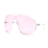 Super Oversized Curved Top Shield Racer Plastic Fashion Sunglasses