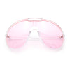 Super Oversized Curved Top Shield Racer Plastic Fashion Sunglasses